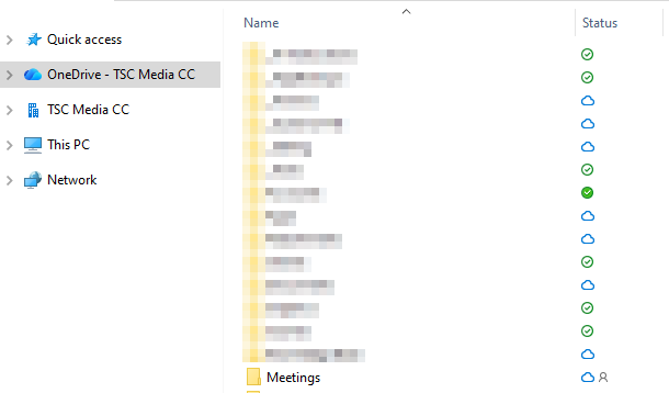 OneDrive for Business folder shown under the user's account name in File Explorer